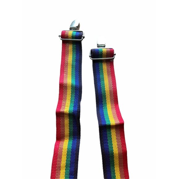 Rainbow Suspenders Y Back Adjustable Clip On Metal Clasps Boys Girls Accessories - Picture 3 of 6